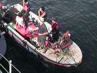 Pepineros in boat