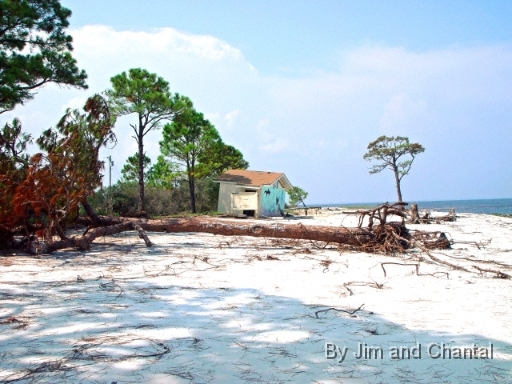  Mashes Sands beach area and bath house after the hurricane Dennis storm surge. Notice the storm surge marker shown in the previous image is gone.