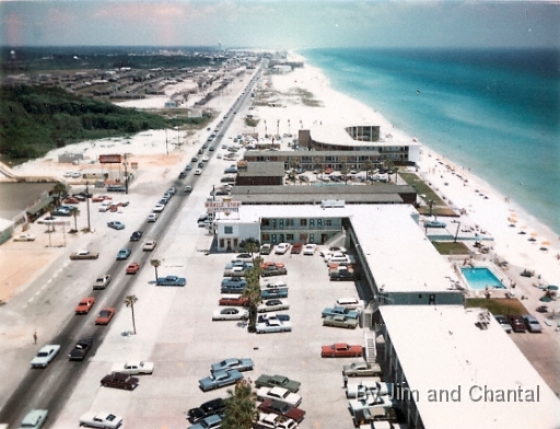  Miracle Strip, Panama City Beach, taken from theTop O' The Strip Observation Tower. From a polaroid I took in the late 1960's.