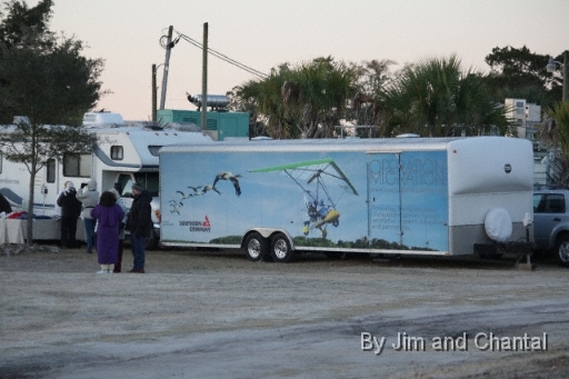  The town of St. Mark's, Florida prepares to welcome 5 young whooping cranes guided by Operation Migration, Inc. on frosty December 16, 2010.