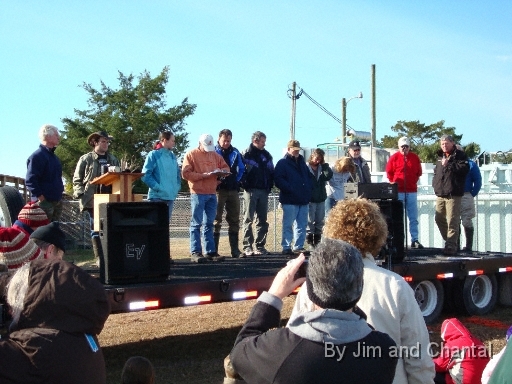  The Operation Team speaks to spectators   Operation Migration at St. Marks Florida, January 2010