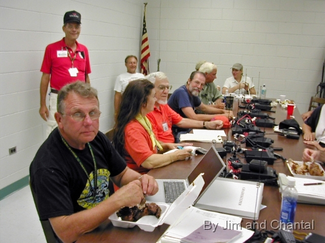  Florida radio team, emergency response briefing 9-11-05   in Hancock Co. MS Emergency Operations Center.   Note new radios dedicated to Katrina relief efforts.