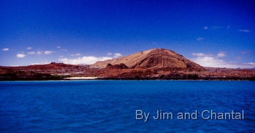  Island view with beach and old volcanos